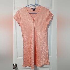 Halston Heritage Peach Floral-Detail Chemise